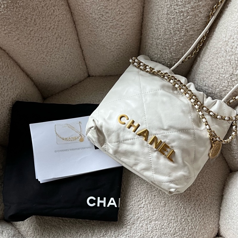 Chanel 22 bag mini 迷你垃圾包(白)-2