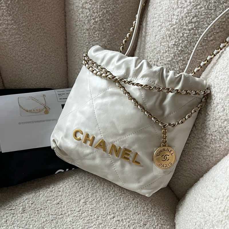 Chanel 22 bag mini 迷你垃圾包(白)-3