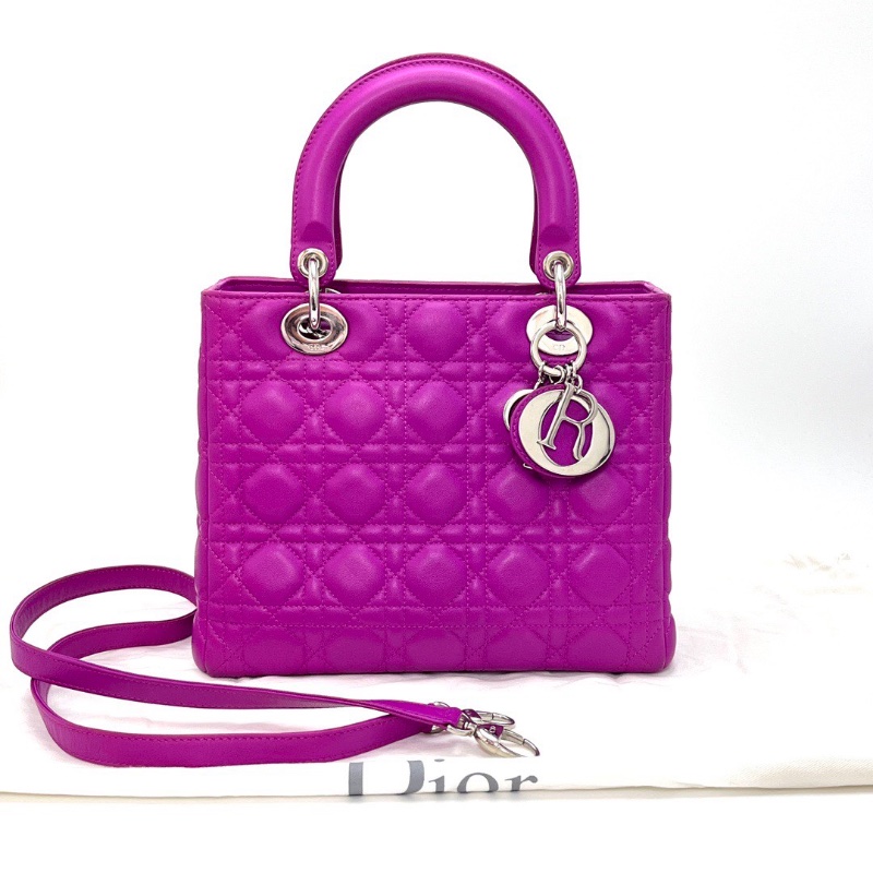 DIOR 銀扣黛妃五格手提肩背斜背包24.5*20*12 98新配件塵袋-1