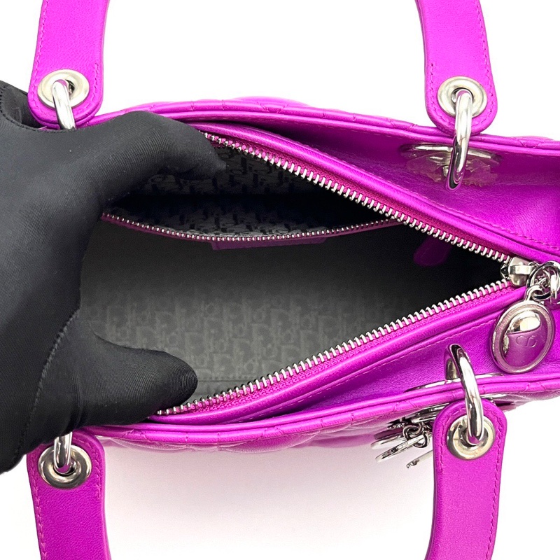 DIOR 銀扣黛妃五格手提肩背斜背包24.5*20*12 98新配件塵袋-2