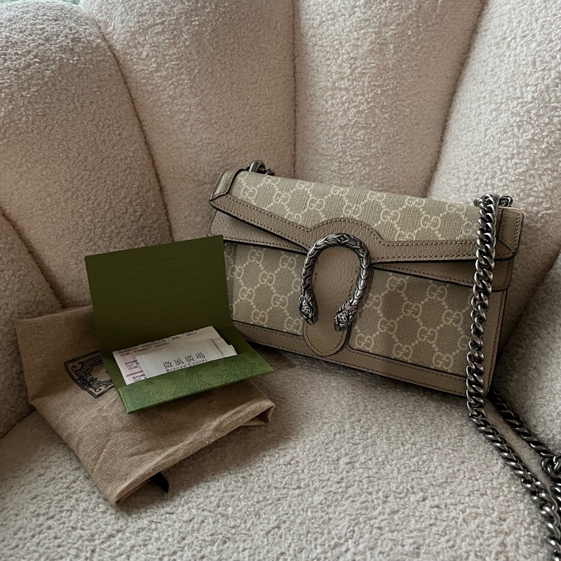 GUCCI Dionysus老花酒神包 - 中號燕麥-0