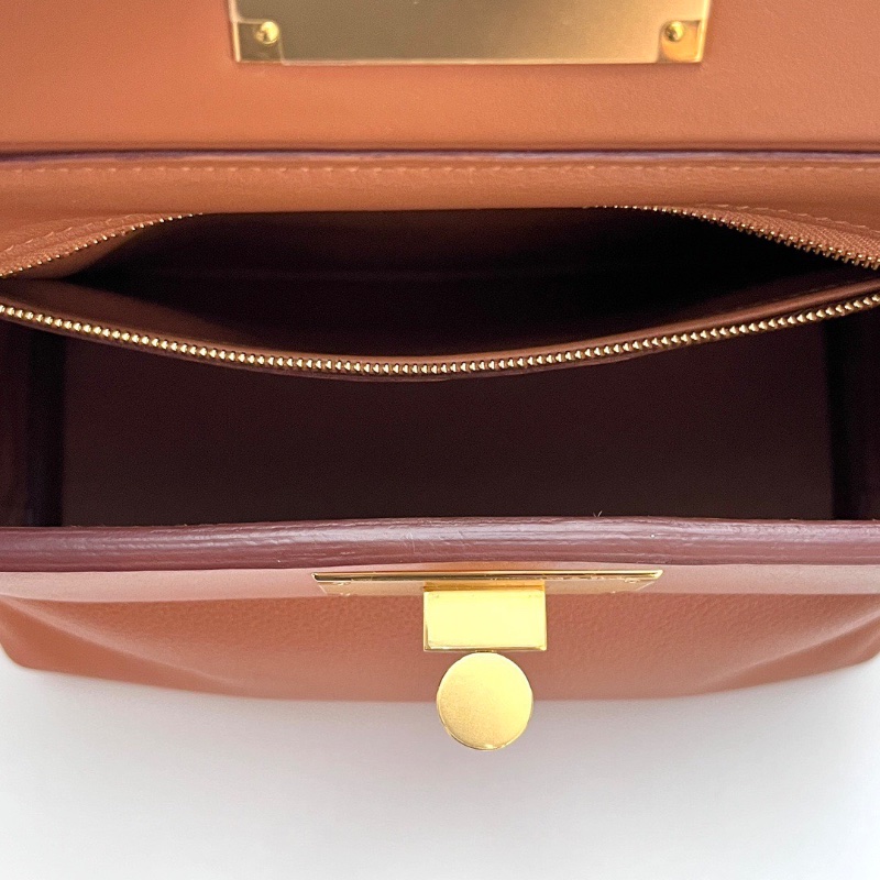 HERMES金棕金扣2424mini手提肩背斜背包21*16*11 99新配件盒子塵袋-2