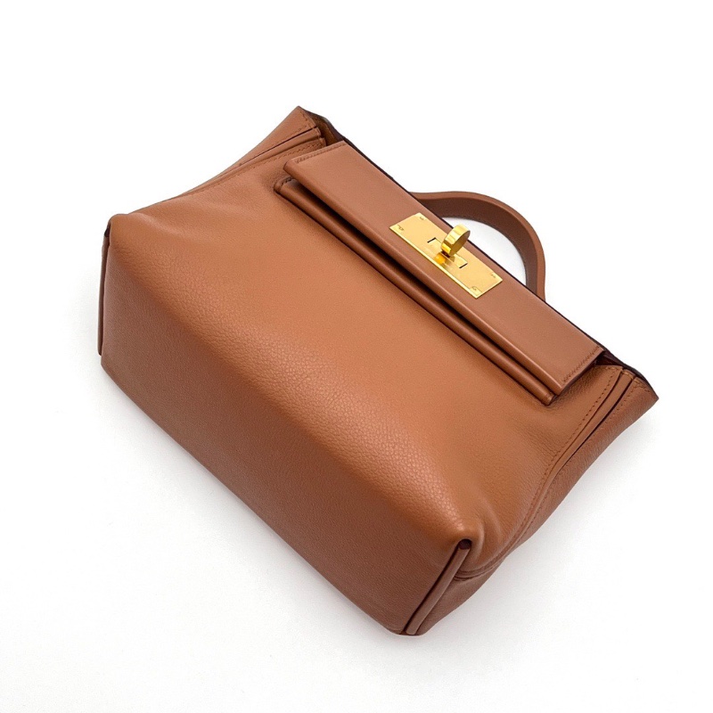 HERMES金棕金扣2424mini手提肩背斜背包21*16*11 99新配件盒子塵袋-3