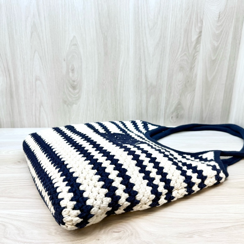 MIUMIU藍白編織金釦IVY托特包-2