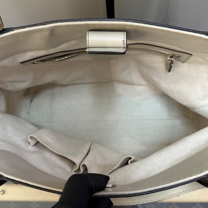 GUCCI 老花滿印紅綠條紋帆布蝴蝶結托特包29*14*13 98新配件塵袋-2