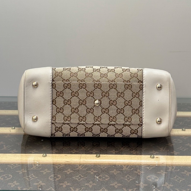 GUCCI 老花滿印紅綠條紋帆布蝴蝶結托特包29*14*13 98新配件塵袋-4