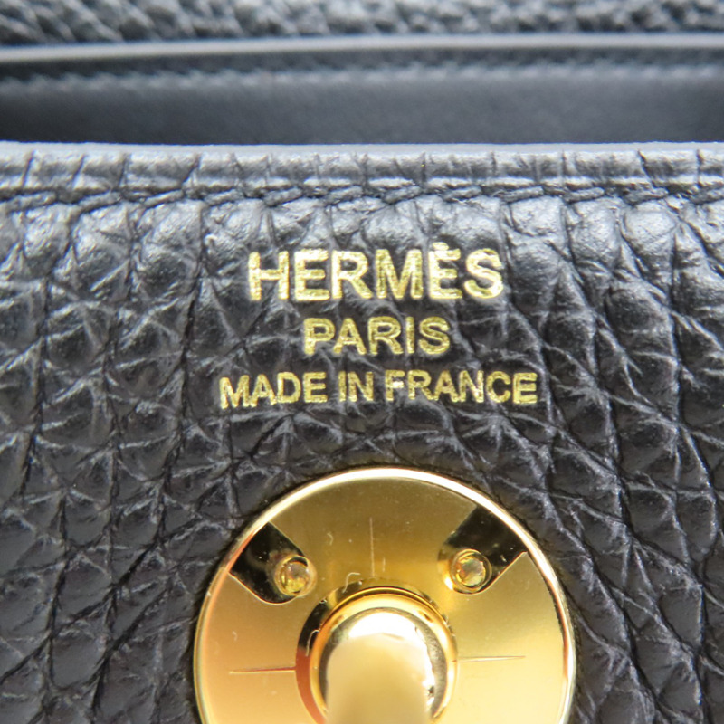 黑色 Clemence牛皮 Mini Lindy 肩背包 W刻 金釦【HERMES 愛馬仕】-5