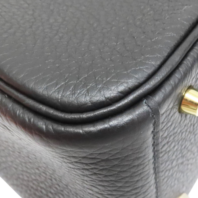 黑色 Clemence牛皮 Mini Lindy 肩背包 W刻 金釦【HERMES 愛馬仕】-10