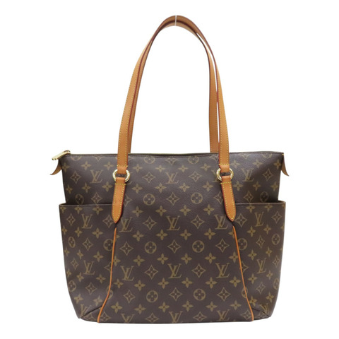 棕色 原花帆布 Totally MM 肩背包【LOUIS VUITTON LV 路易威登】 M56689