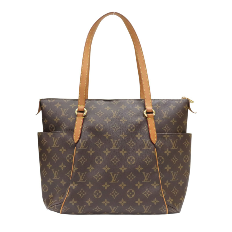 棕色 原花帆布 Totally MM 肩背包【LOUIS VUITTON LV 路易威登】 M56689-1