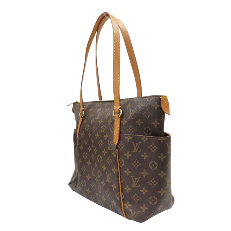 棕色 原花帆布 Totally MM 肩背包【LOUIS VUITTON LV 路易威登】 M56689-2