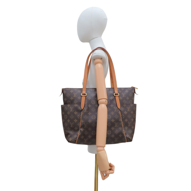 棕色 原花帆布 Totally MM 肩背包【LOUIS VUITTON LV 路易威登】 M56689-10