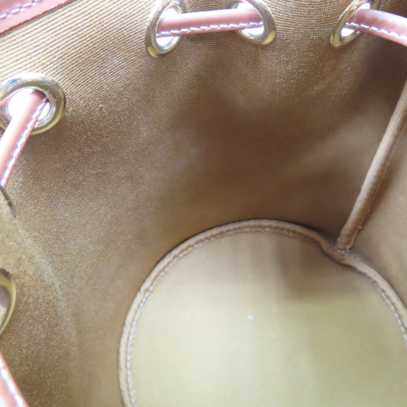 棕色 帆布 牛皮 TEEN CLARA 水桶包 肩背包 121672【CELINE 賽琳】 121672-4