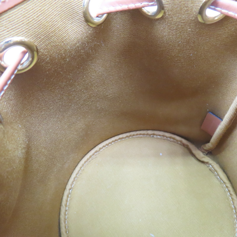 棕色 帆布 牛皮 TEEN CLARA 水桶包 肩背包 121672【CELINE 賽琳】 121672-5