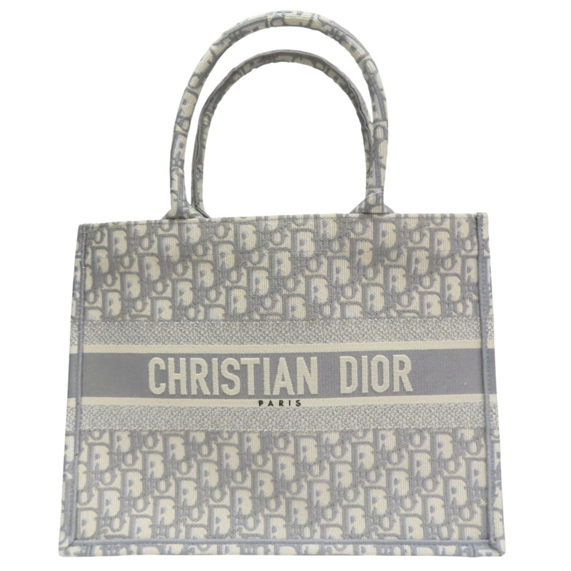 白灰色 提花帆布 Book 手提包【Dior 迪奧】 M1296ZRIW-0