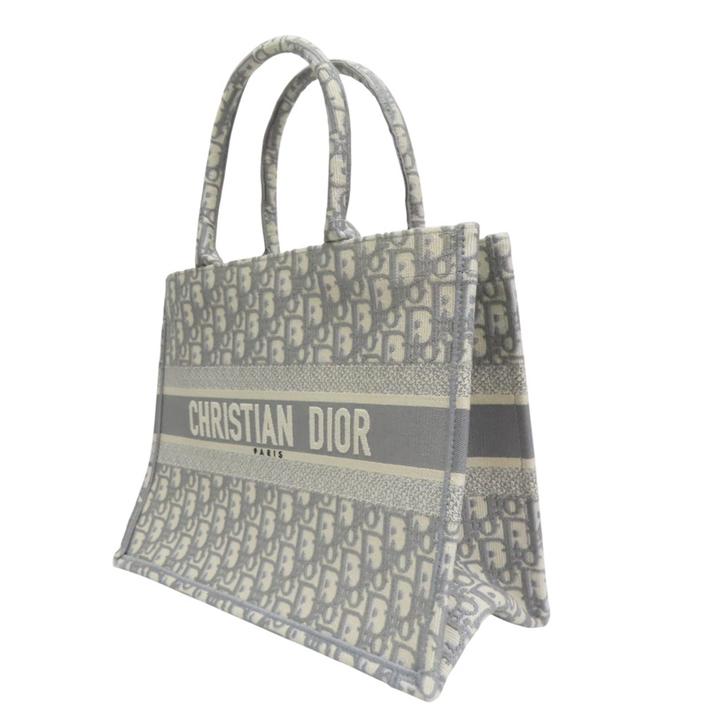 白灰色 提花帆布 Book 手提包【Dior 迪奧】 M1296ZRIW-2