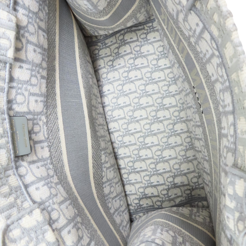 白灰色 提花帆布 Book 手提包【Dior 迪奧】 M1296ZRIW-4