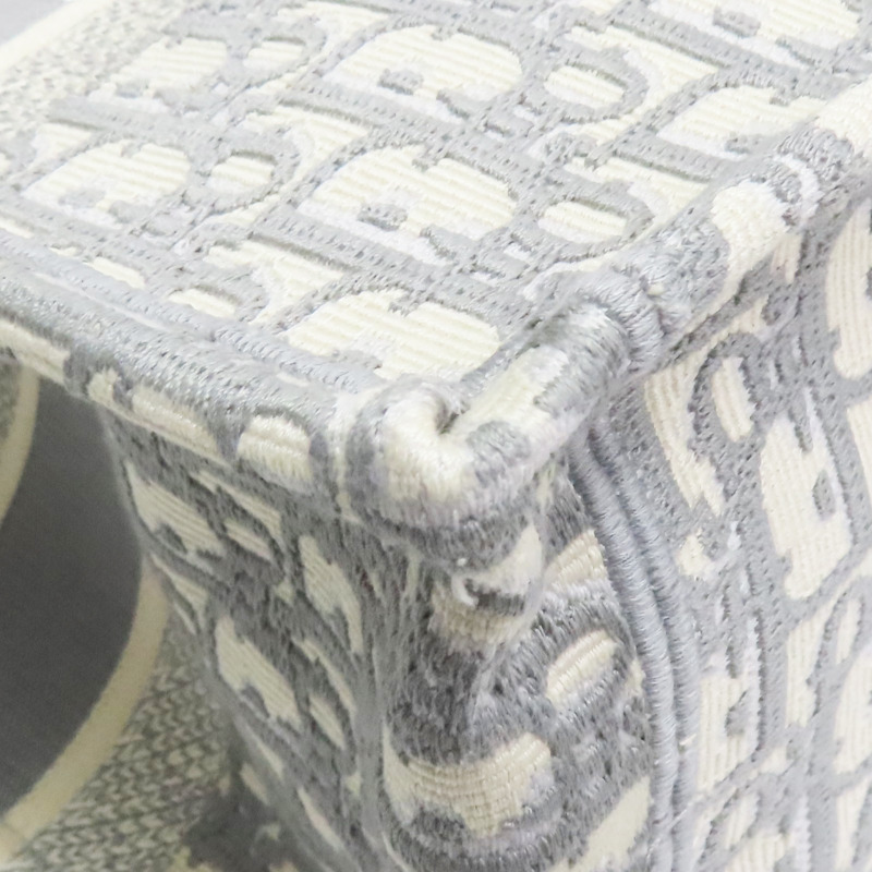 白灰色 提花帆布 Book 手提包【Dior 迪奧】 M1296ZRIW-11