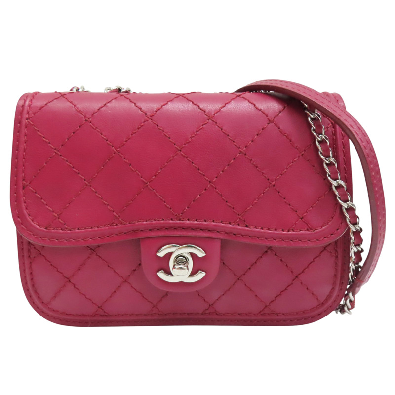 紅色 牛皮 鏈背包 銀釦【CHANEL 香奈兒】-0