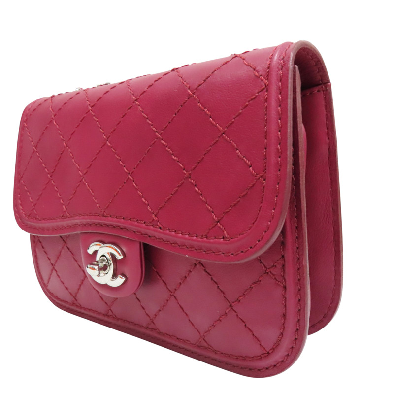 紅色 牛皮 鏈背包 銀釦【CHANEL 香奈兒】-2