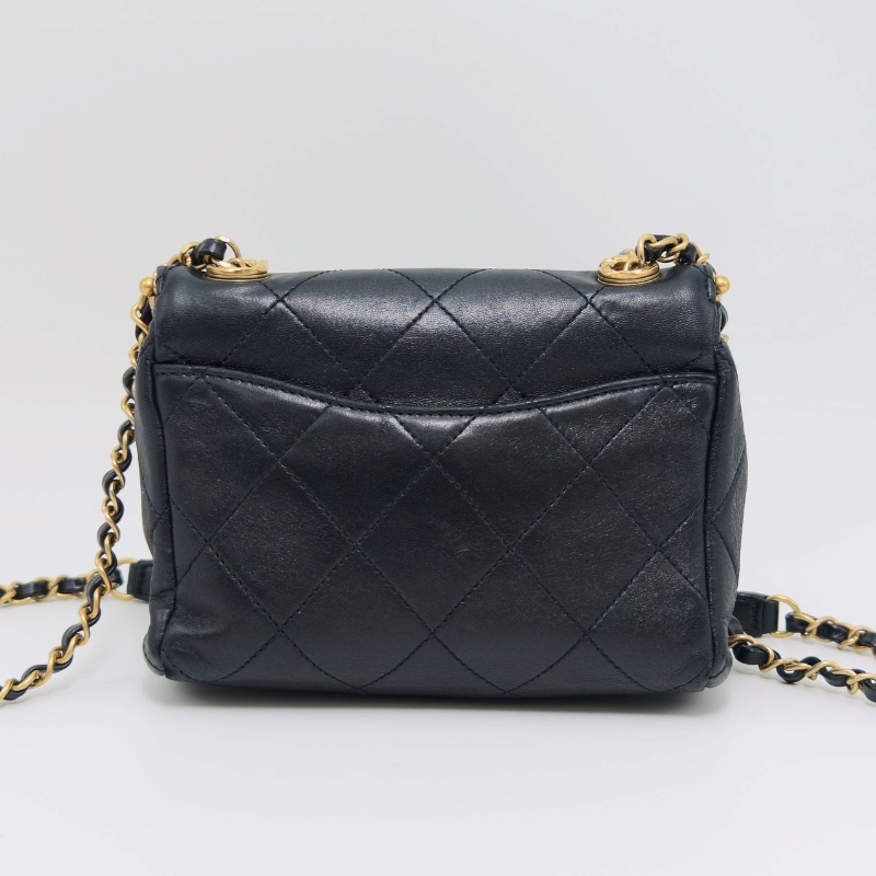 CHANEL手工坊kisslock 黑金肩背斜背晚宴包17*15*9 98新配件保卡-6