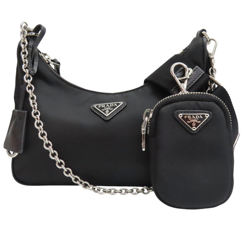 黑色 尼龍 肩背包【PRADA 普拉達】 1BH204