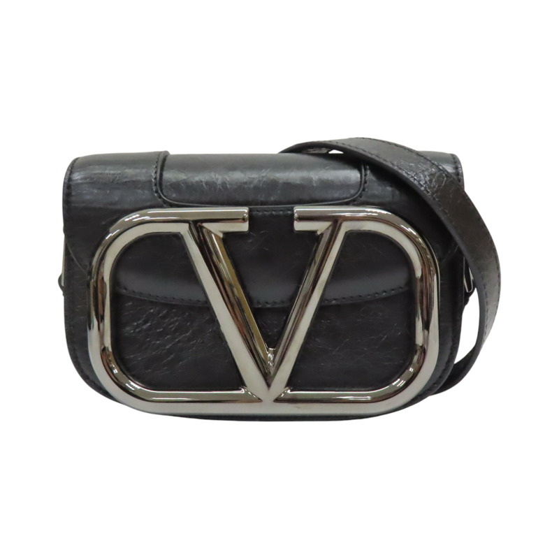 黑色 牛皮 Super Vee 肩背包【Valentino 范倫鐵諾】-0