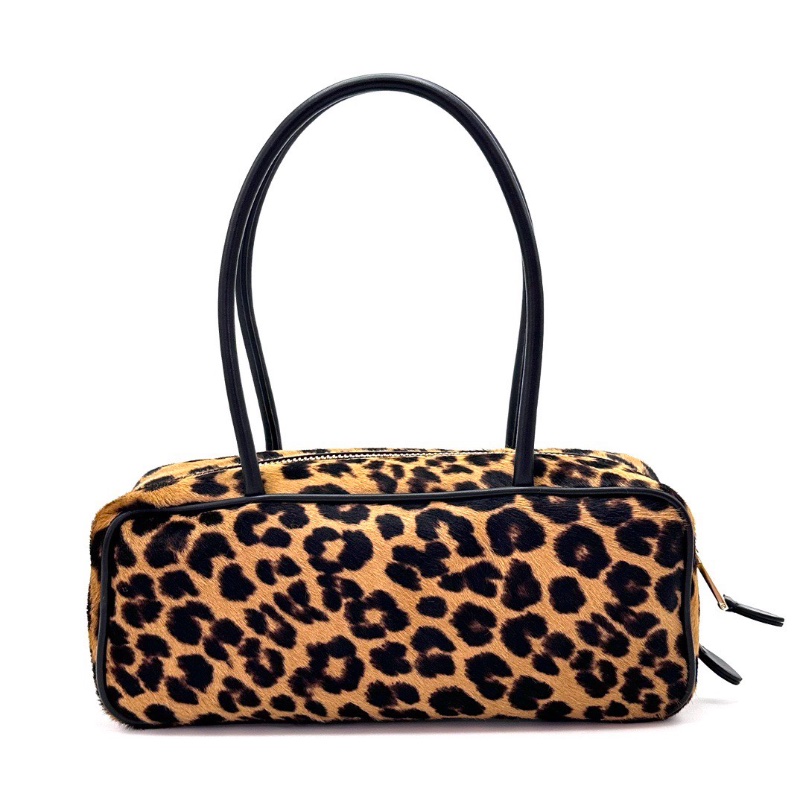 MIUMIU Beau豹紋金扣 大號手提肩背斜背保齡球包 28*12*9 全新閒置配件塵袋-6