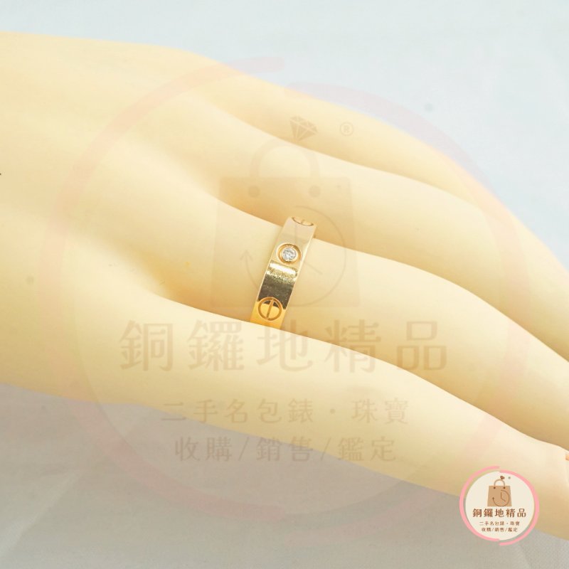Cartier 卡地亞 LOVE玫瑰金鑲鑽戒指 鑽戒 (附購證)-2