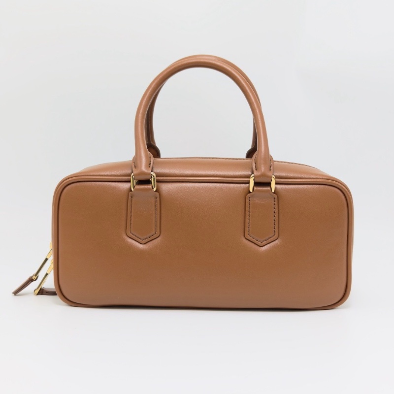 MIUMIU Arcadie焦糖色金扣 保齡球中號手提肩背斜背包28*13*9 全新閒置配件塵袋-5