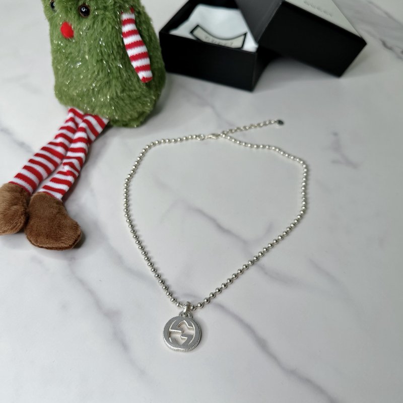 GUCCI 雙G 925純銀項鍊-1