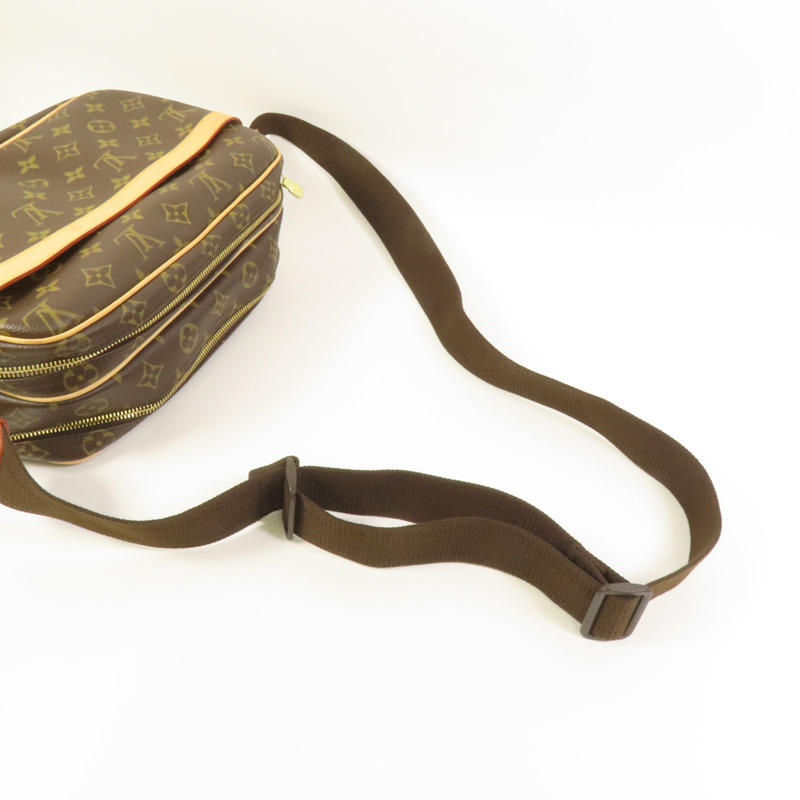 LOUIS VUITTON Monogram Reporter PM金扣肩背袋棕色-5