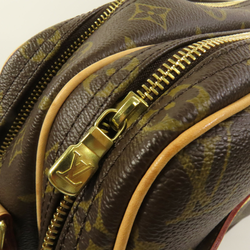 LOUIS VUITTON Monogram Reporter PM金扣肩背袋棕色-7