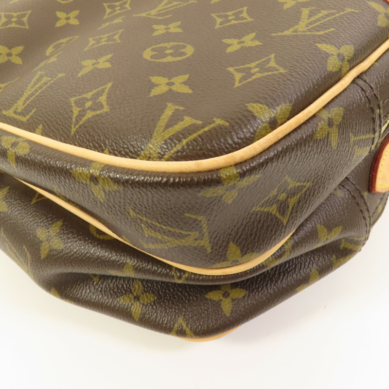 LOUIS VUITTON Monogram Reporter PM金扣肩背袋棕色-9