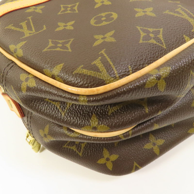 LOUIS VUITTON Monogram Reporter PM金扣肩背袋棕色-12
