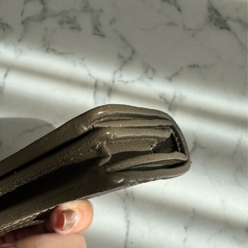 Gucci墨綠壓紋大圓雙G釦式短夾 招財色系錢包👛-6