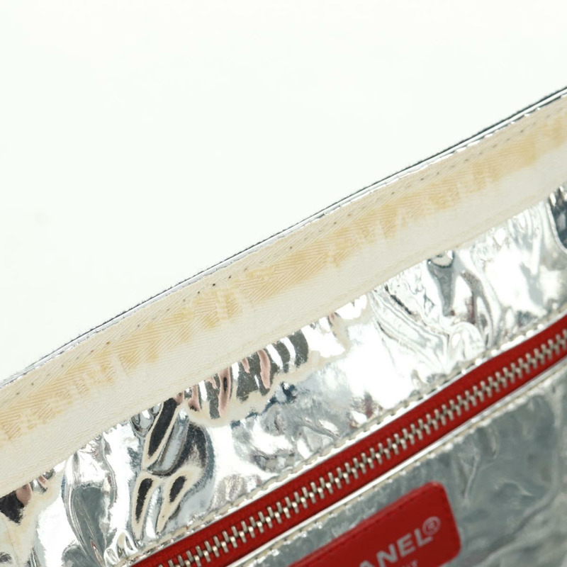 【日本直送】香奈兒 (CHANEL) 5號帆布鏈條手提包,海軍藍銀色雙C標誌,正品編號162898V-8