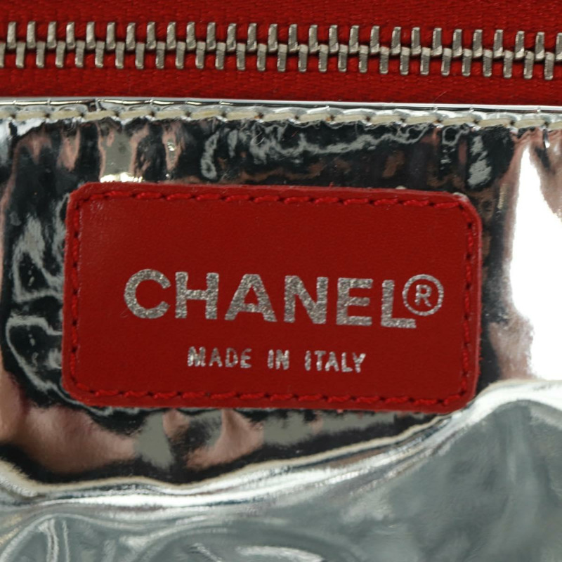 【日本直送】香奈兒 (CHANEL) 5號帆布鏈條手提包,海軍藍銀色雙C標誌,正品編號162898V-17