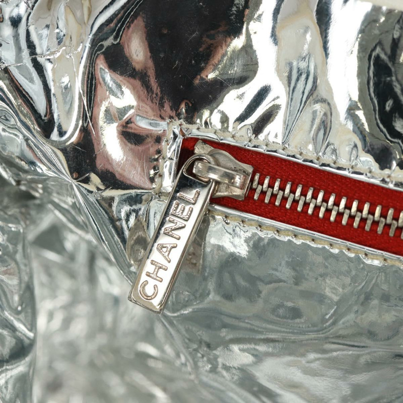 【日本直送】香奈兒 (CHANEL) 5號帆布鏈條手提包,海軍藍銀色雙C標誌,正品編號162898V-20