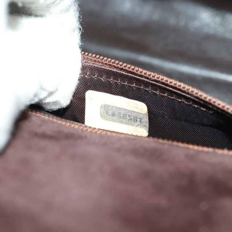 【日本直送】香奈兒 Matelasse Gripoa 手提包 棕色麂皮 金色 CC 標誌 Auth 163367V-10