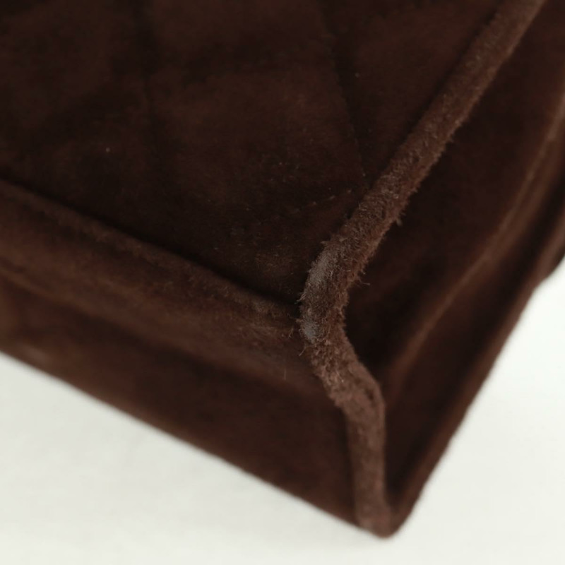 【日本直送】香奈兒 Matelasse Gripoa 手提包 棕色麂皮 金色 CC 標誌 Auth 163367V-16