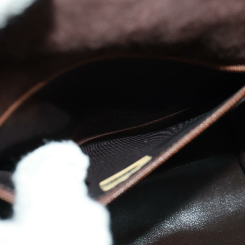 【日本直送】香奈兒 Matelasse Gripoa 手提包 棕色麂皮 金色 CC 標誌 Auth 163367V-23