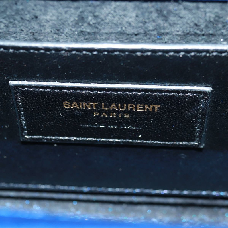 【日本直送】SAINT LAURENT 鏈條 Kate 單肩包 皮革 藍色 金色 正品 163093V-21