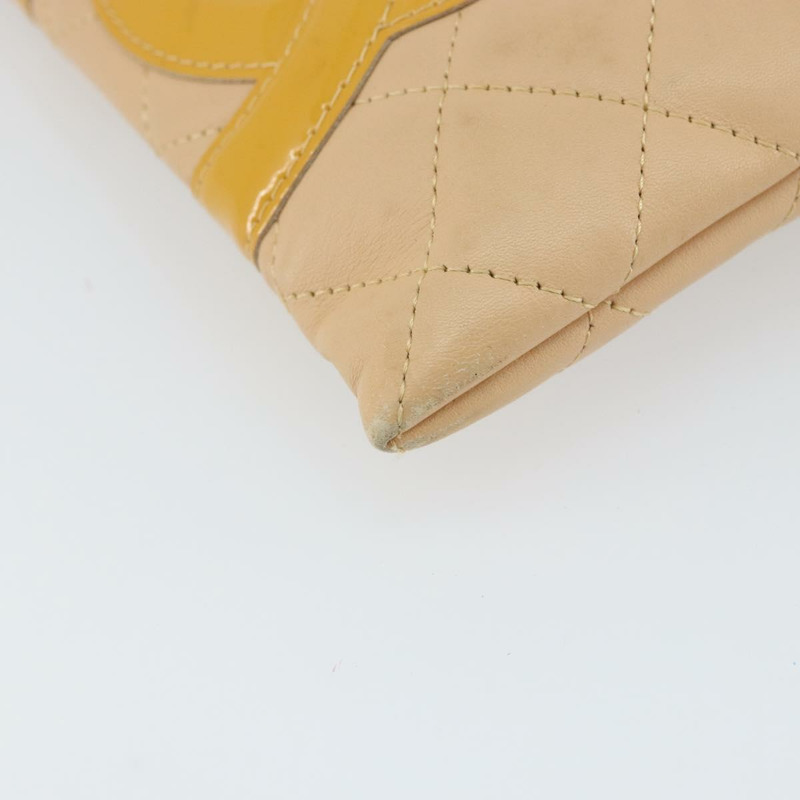 【日本直送】香奈兒 Cambon 系列絎縫肩背包,皮革材質,米色,銀色,CC 標誌,貨號 163611-13