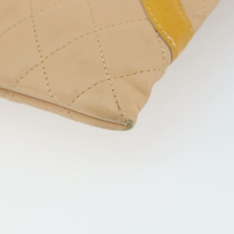 【日本直送】香奈兒 Cambon 系列絎縫肩背包,皮革材質,米色,銀色,CC 標誌,貨號 163611-14