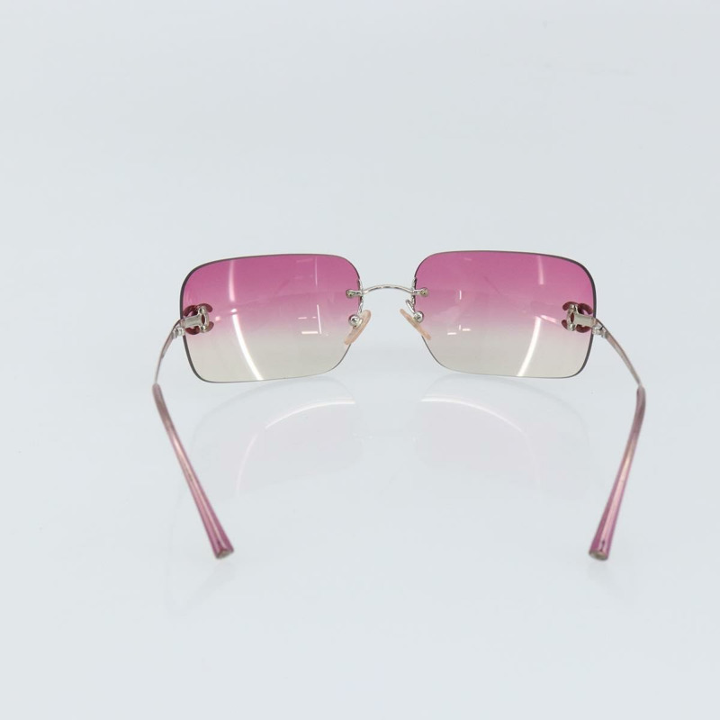 【日本直送】香奈兒 COCO 標誌水鑽太陽眼鏡 金屬粉紅色 4017-D CC Auth 163739V-1