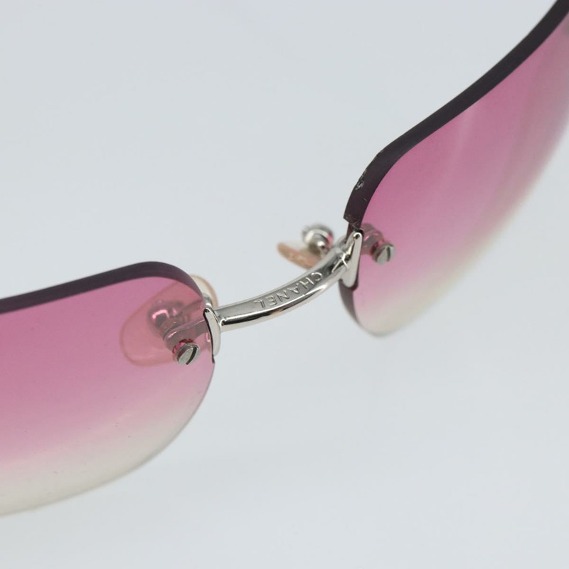 【日本直送】香奈兒 COCO 標誌水鑽太陽眼鏡 金屬粉紅色 4017-D CC Auth 163739V-6