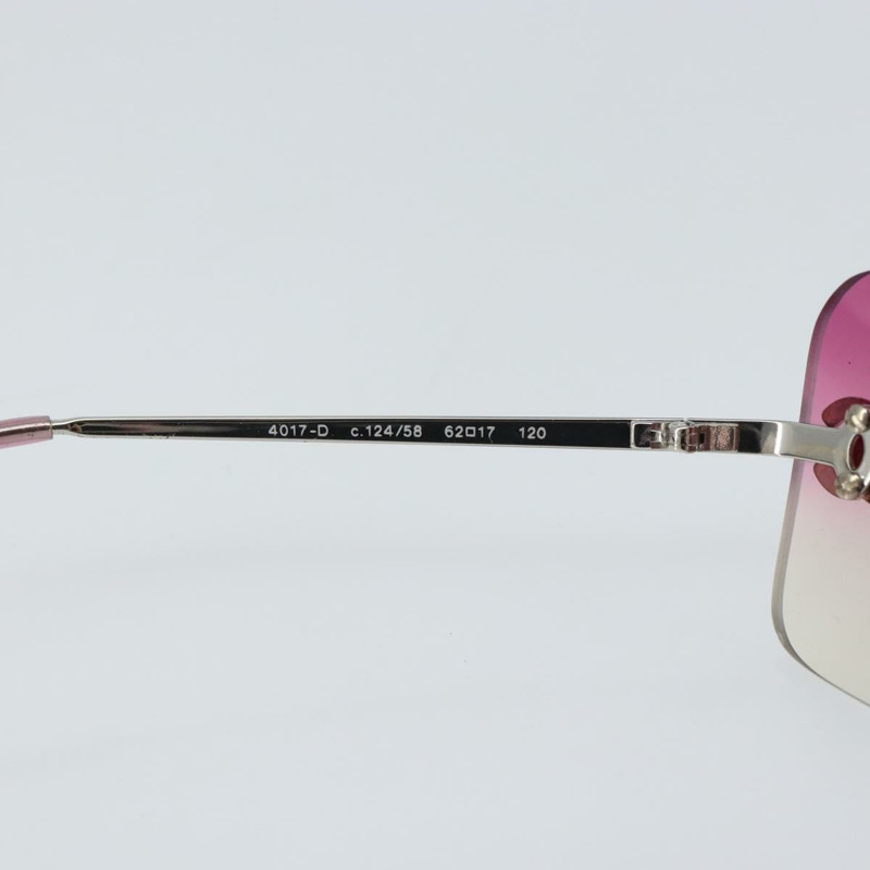 【日本直送】香奈兒 COCO 標誌水鑽太陽眼鏡 金屬粉紅色 4017-D CC Auth 163739V-10