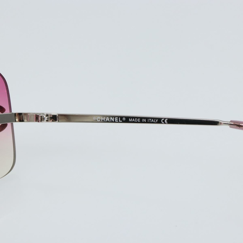 【日本直送】香奈兒 COCO 標誌水鑽太陽眼鏡 金屬粉紅色 4017-D CC Auth 163739V-14