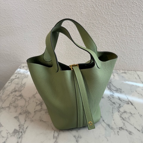 Hermes牛油果綠金釦picotin18 超好看超顯白